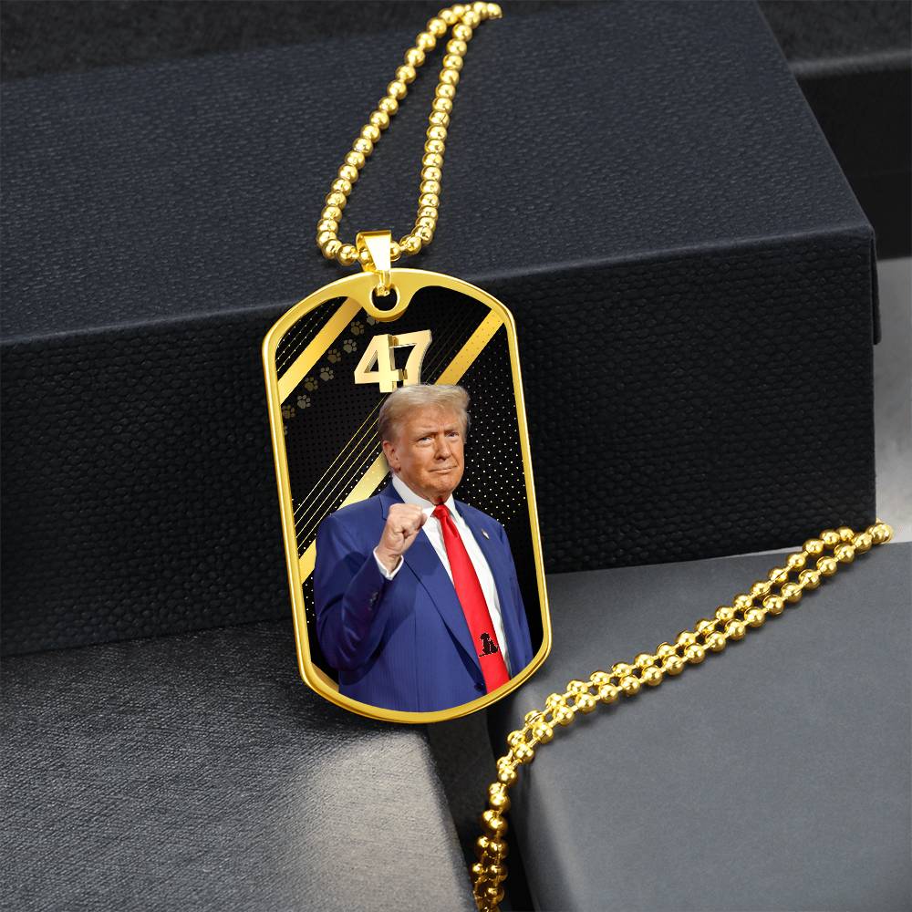 Trump 47 Dog Tag Necklace