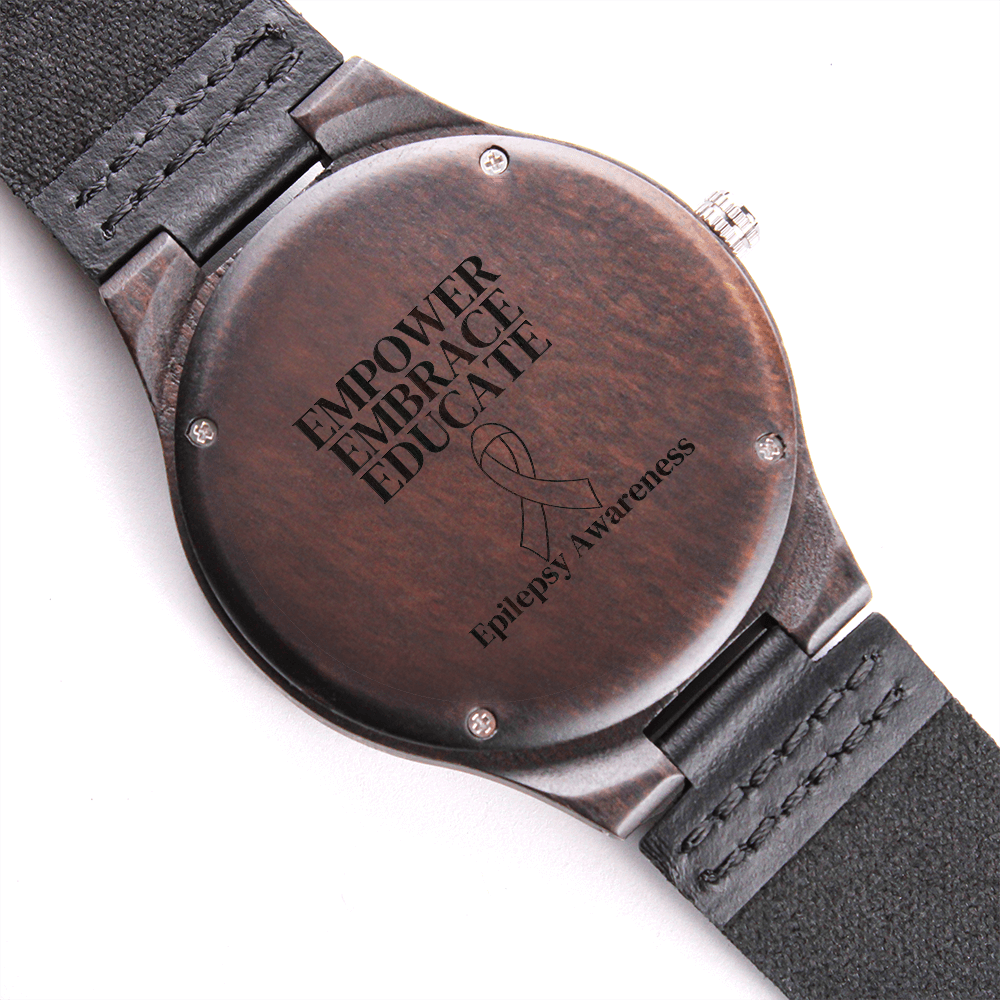 Empower, Embrace, Educate - Epilepsy Awareness Wooden Watch