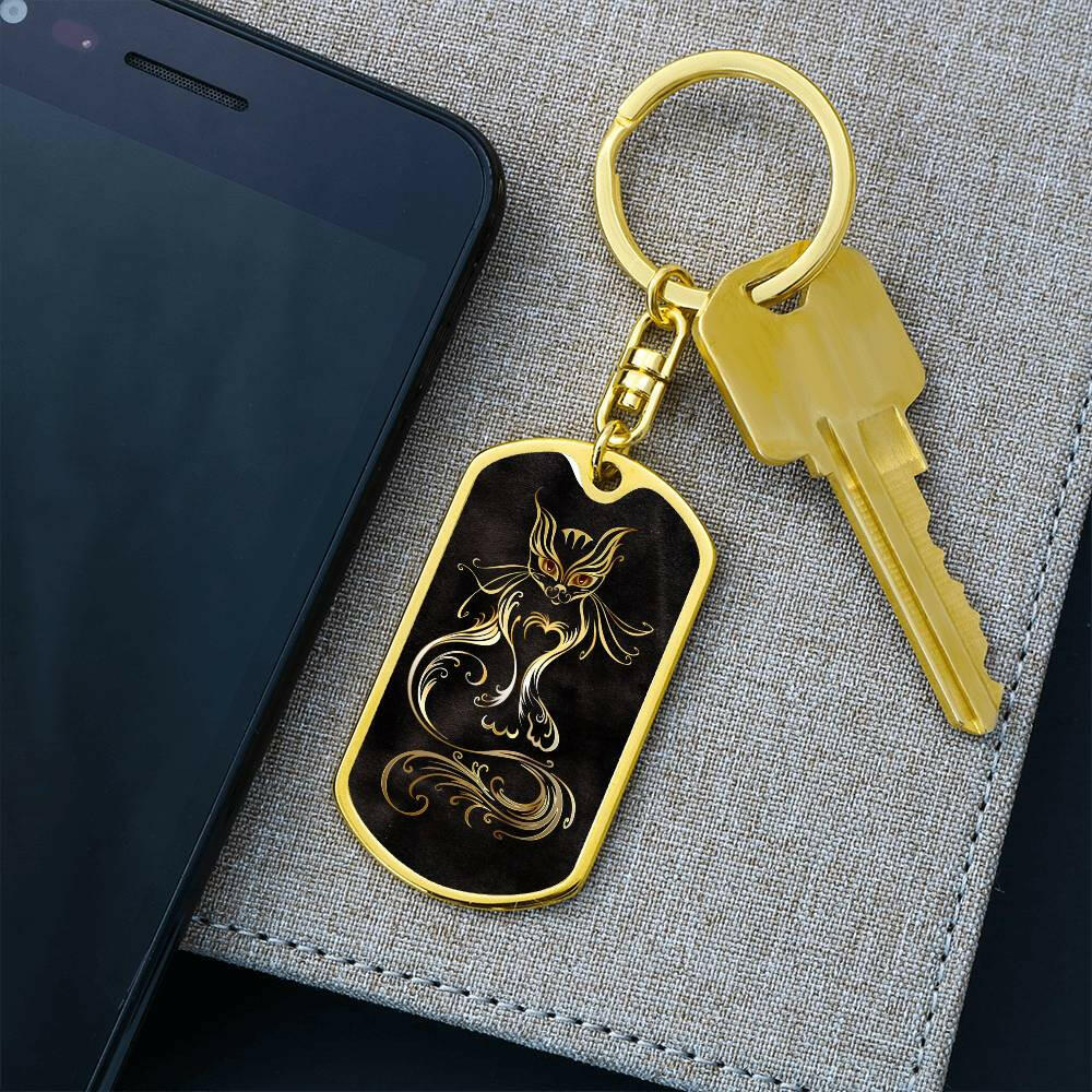 Beautiful Gold Cat Keychain - Jewelry - Epileptic Al’s Shop