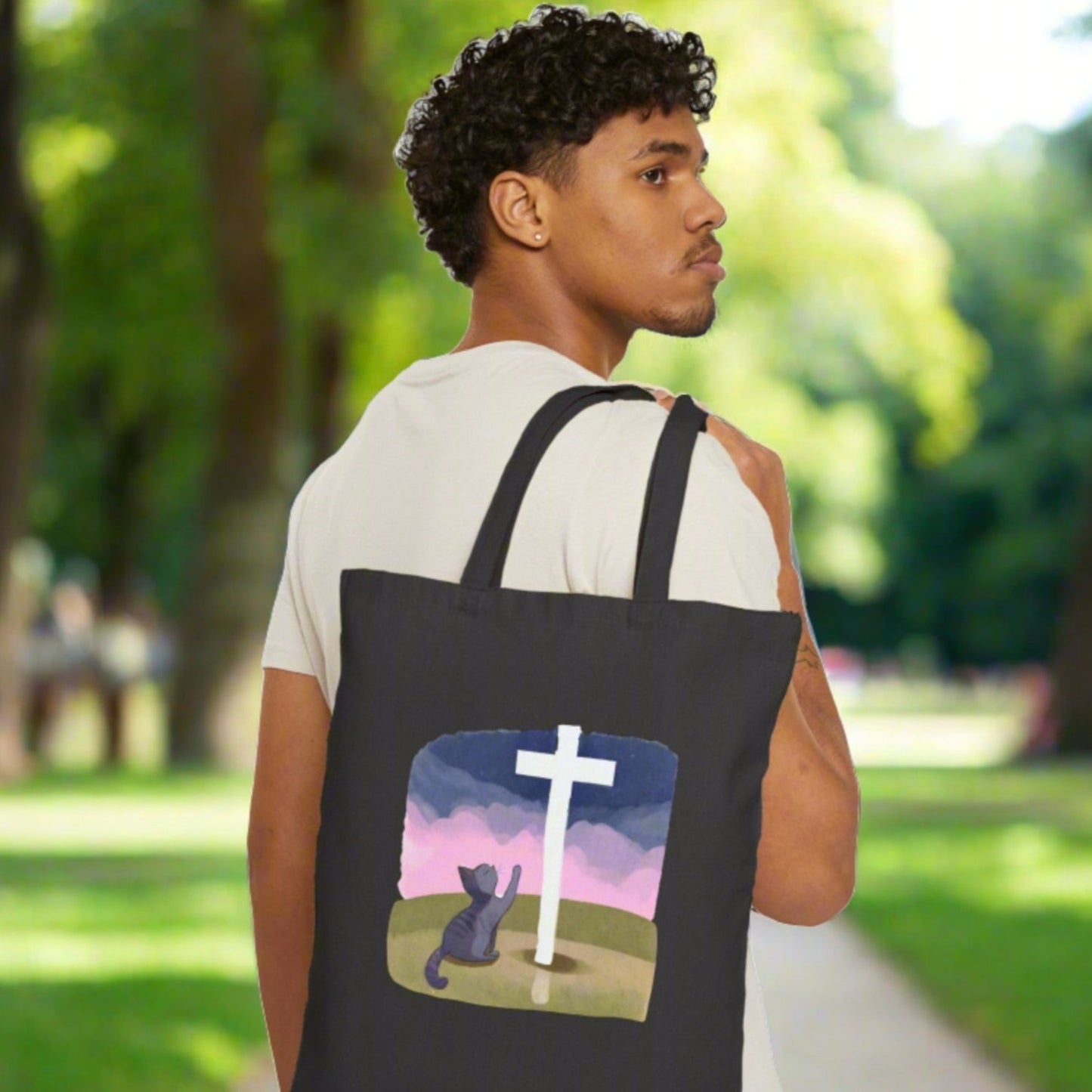 At the Cross Cotton Canvas Tote Bag - Bags - Epileptic Al’s Shop