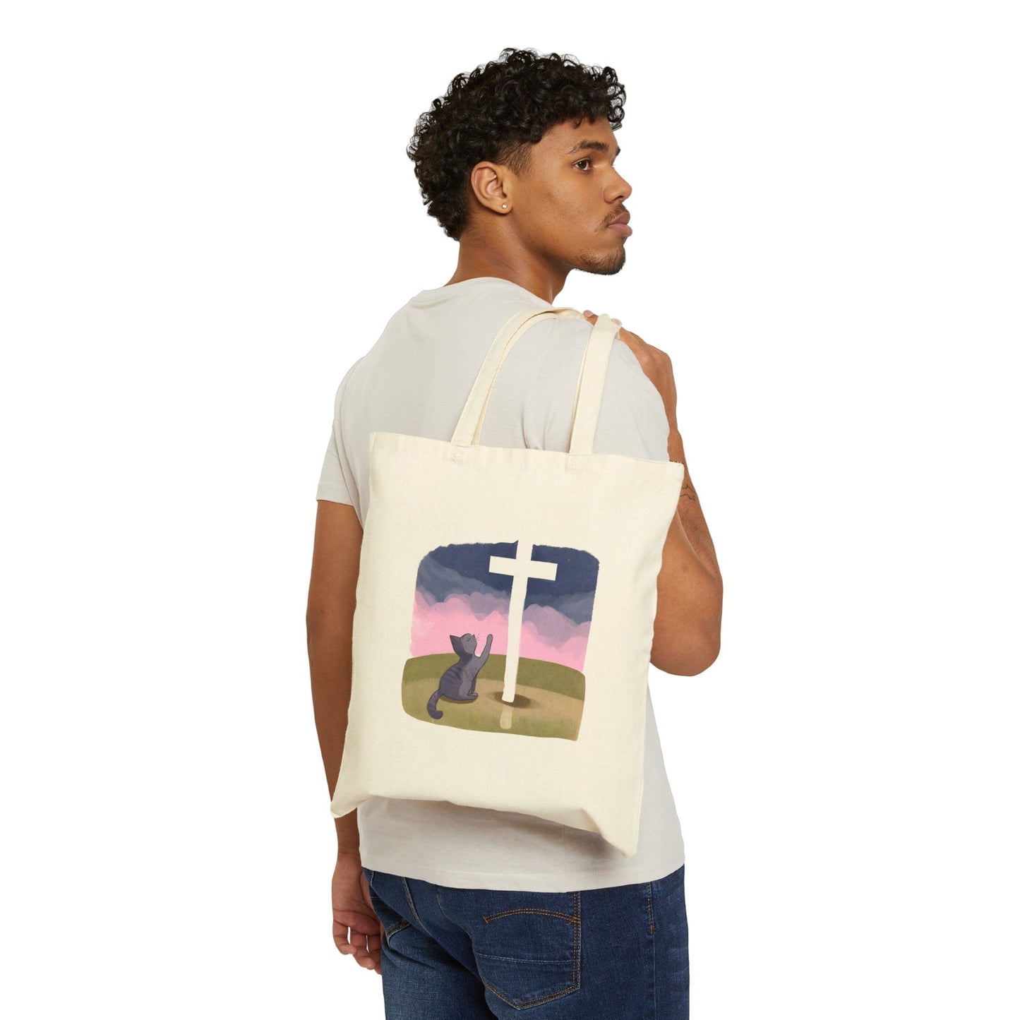 At the Cross Cotton Canvas Tote Bag - Bags - Epileptic Al’s Shop