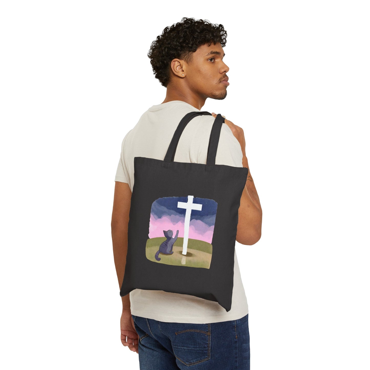 At the Cross Cotton Canvas Tote Bag - Bags - Epileptic Al’s Shop