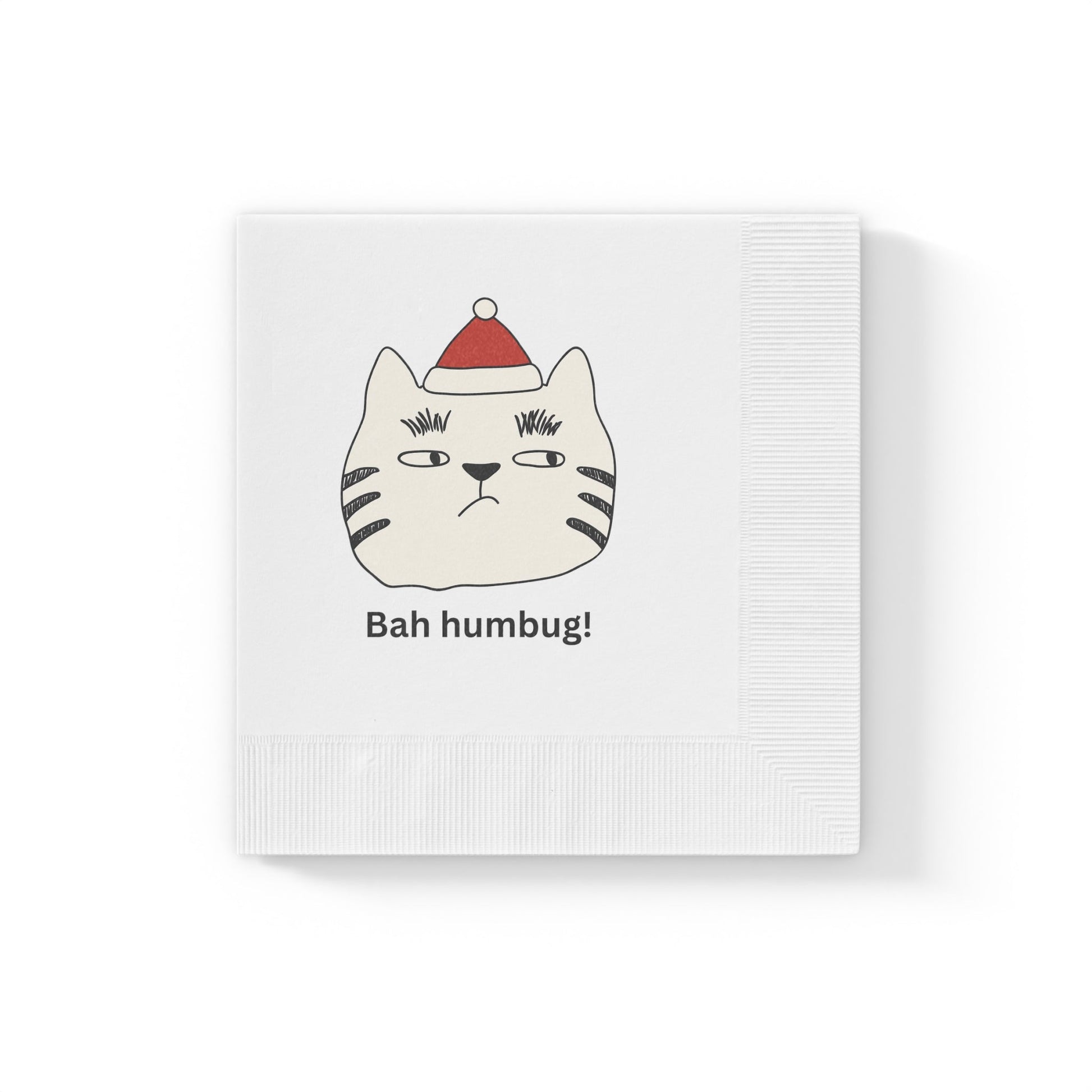 Bah Humbug White Coined Napkins - Home Decor - Epileptic Al’s Shop