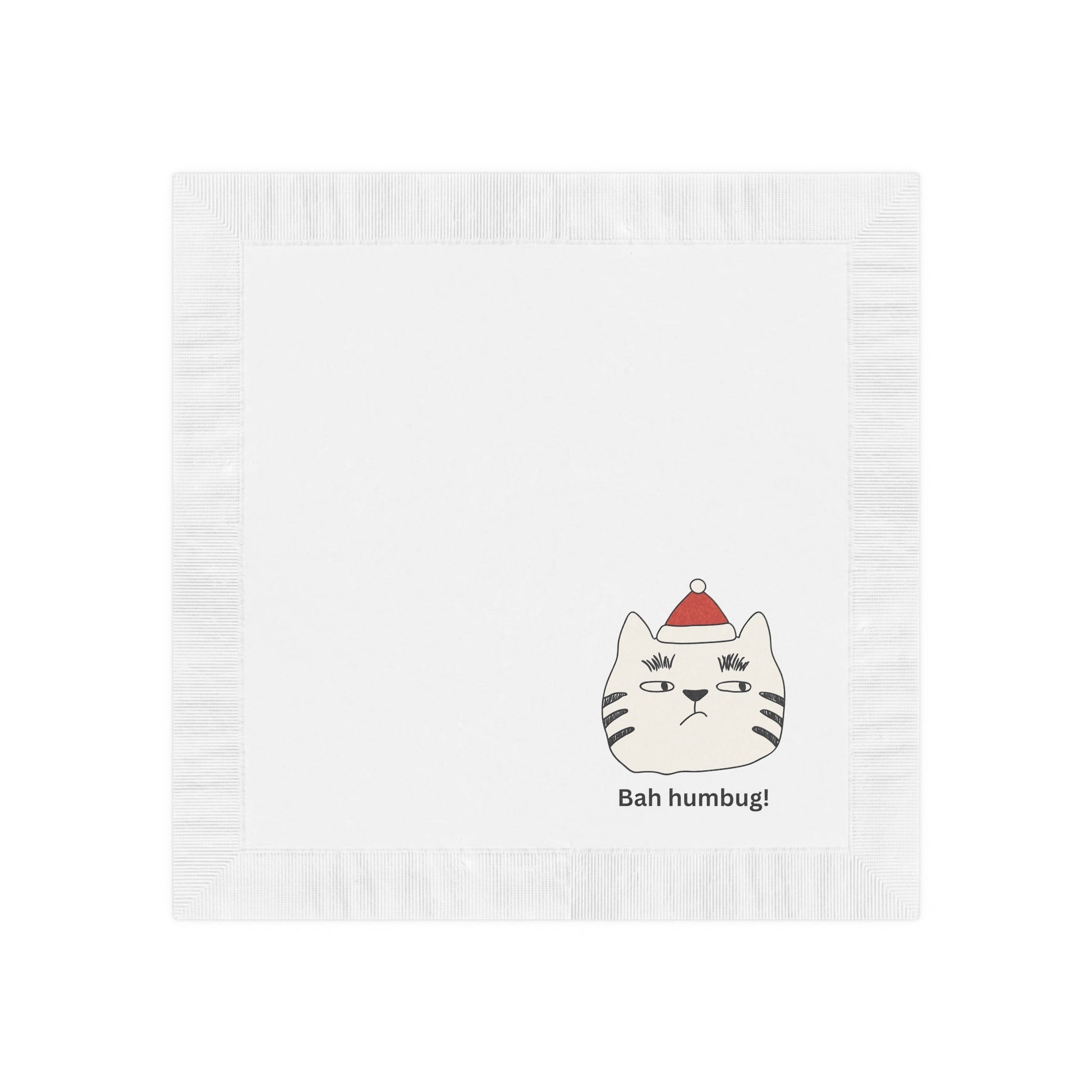 Bah Humbug White Coined Napkins - Home Decor - Epileptic Al’s Shop