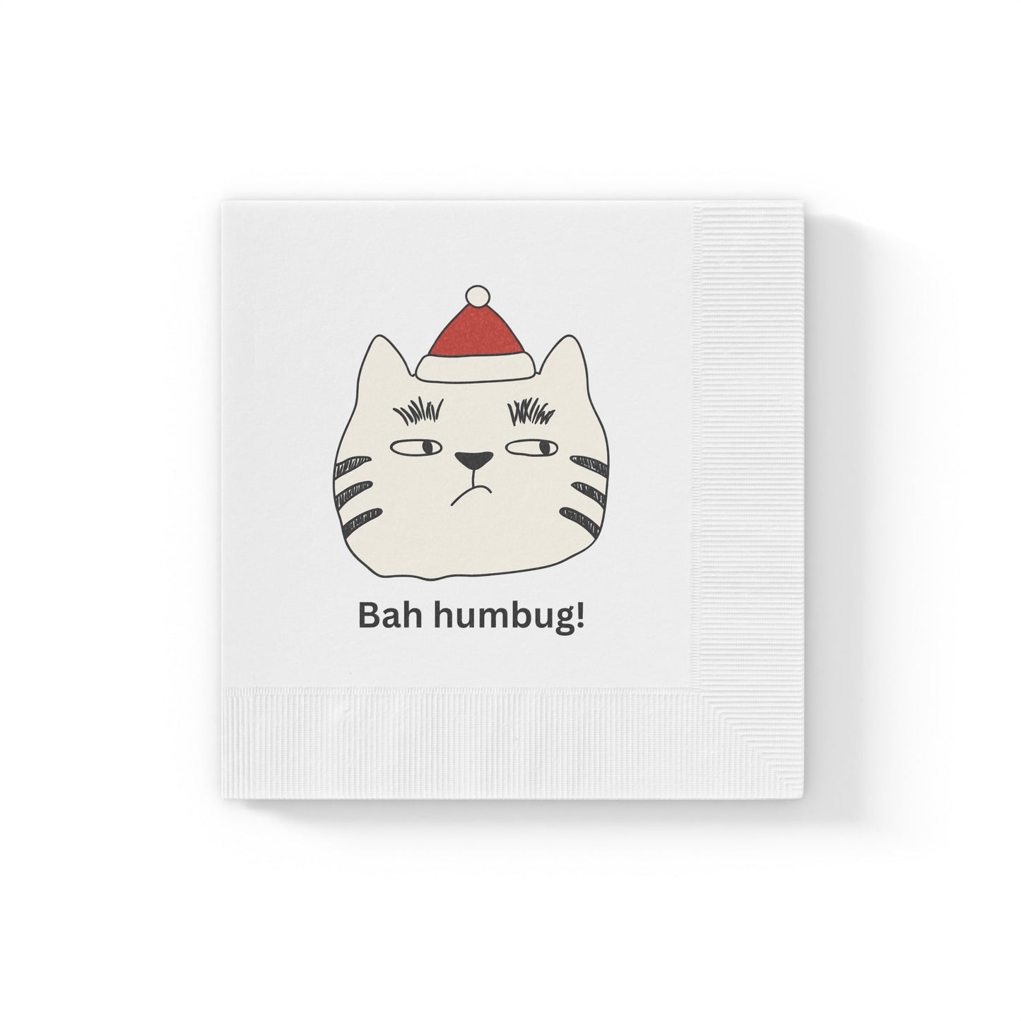 Bah Humbug White Coined Napkins - Home Decor - Epileptic Al’s Shop