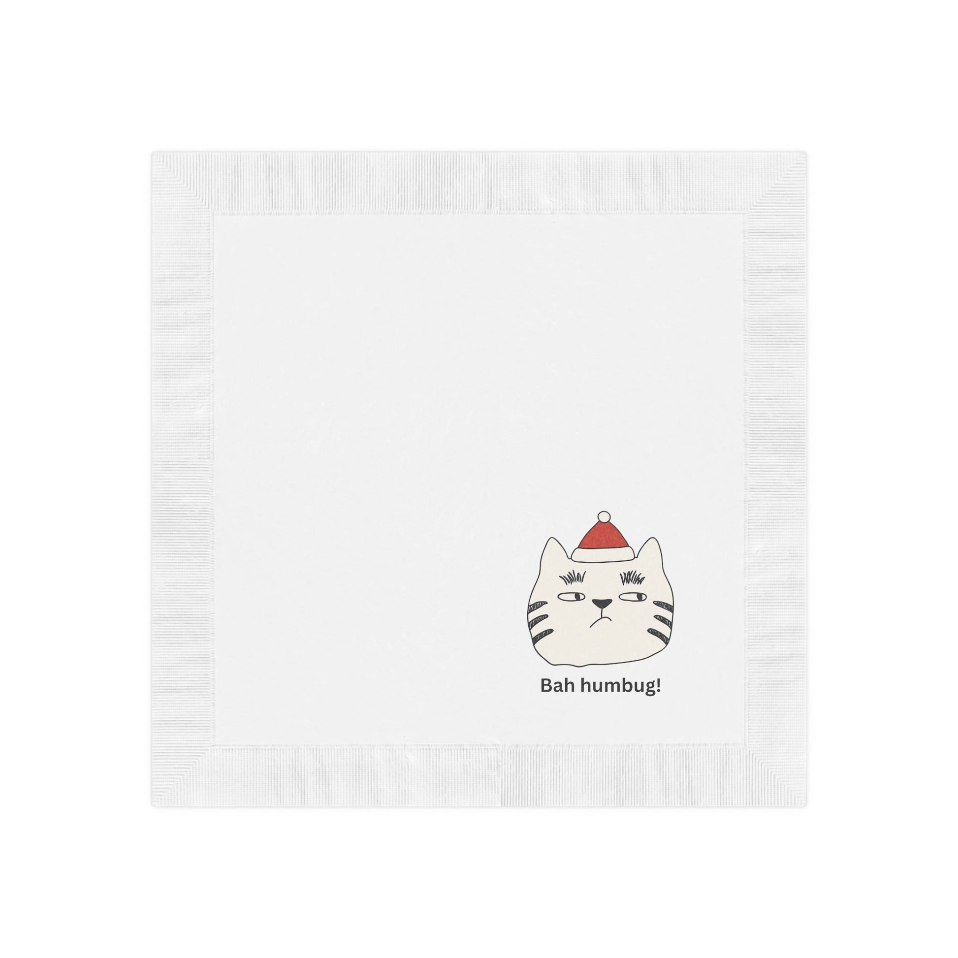 Bah Humbug White Coined Napkins - Home Decor - Epileptic Al’s Shop