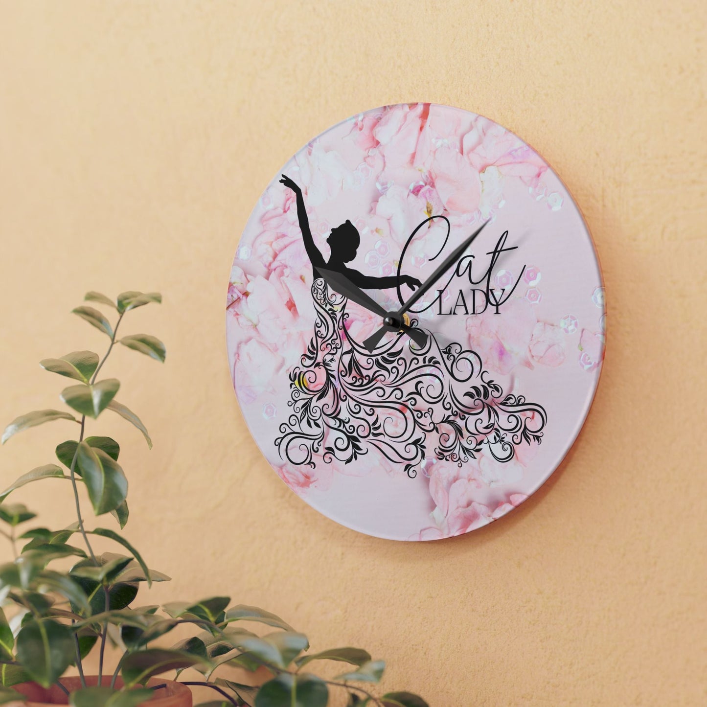 Beautiful Cat Lady Acrylic Wall Clock - Home Decor - EpiAl's Shop