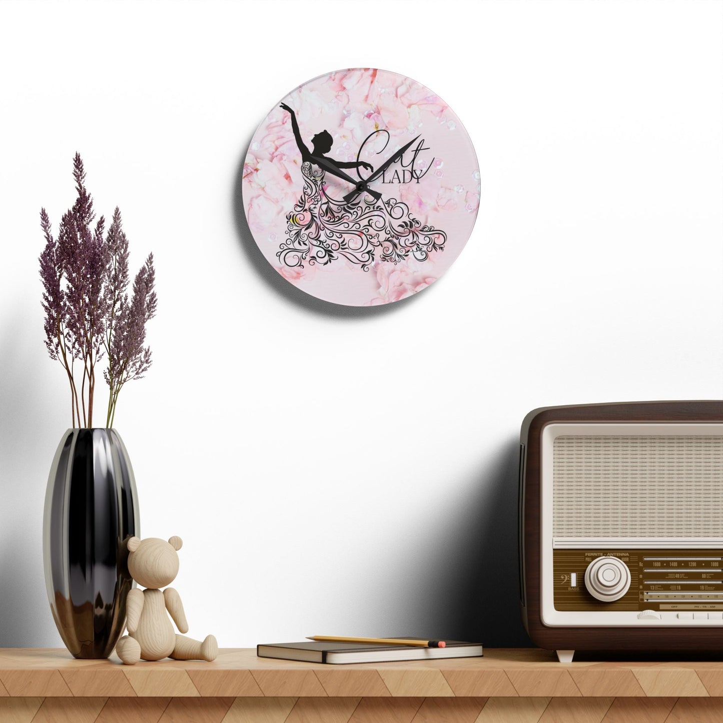 Beautiful Cat Lady Acrylic Wall Clock - Home Decor - EpiAl's Shop