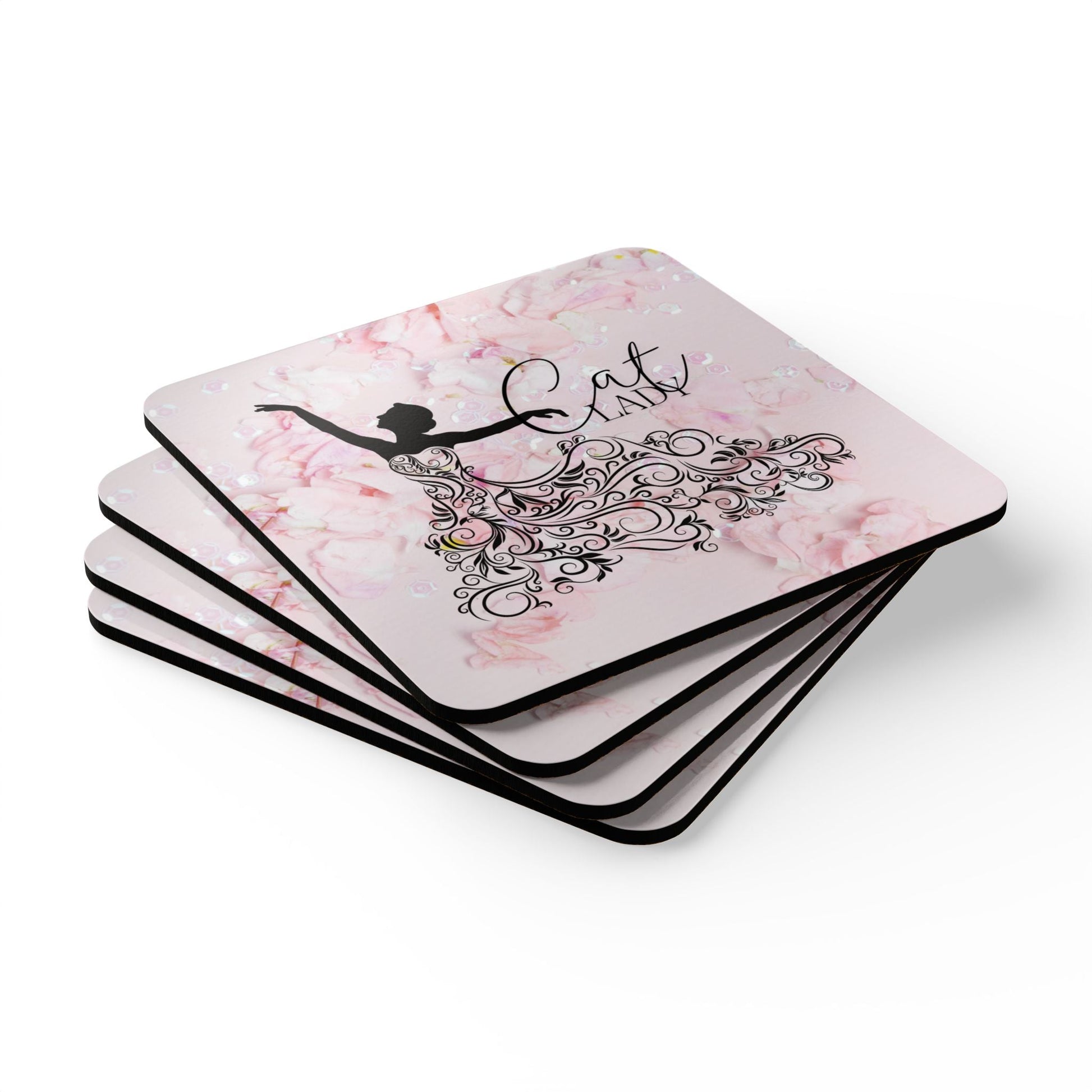 Beautiful Cat Lady Corkwood Coaster Set - Home Decor - EpiAl's Shop