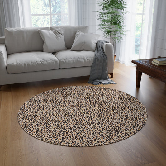 Beautiful Leopard Print Round Rug - Home Decor - Epileptic Al’s Shop