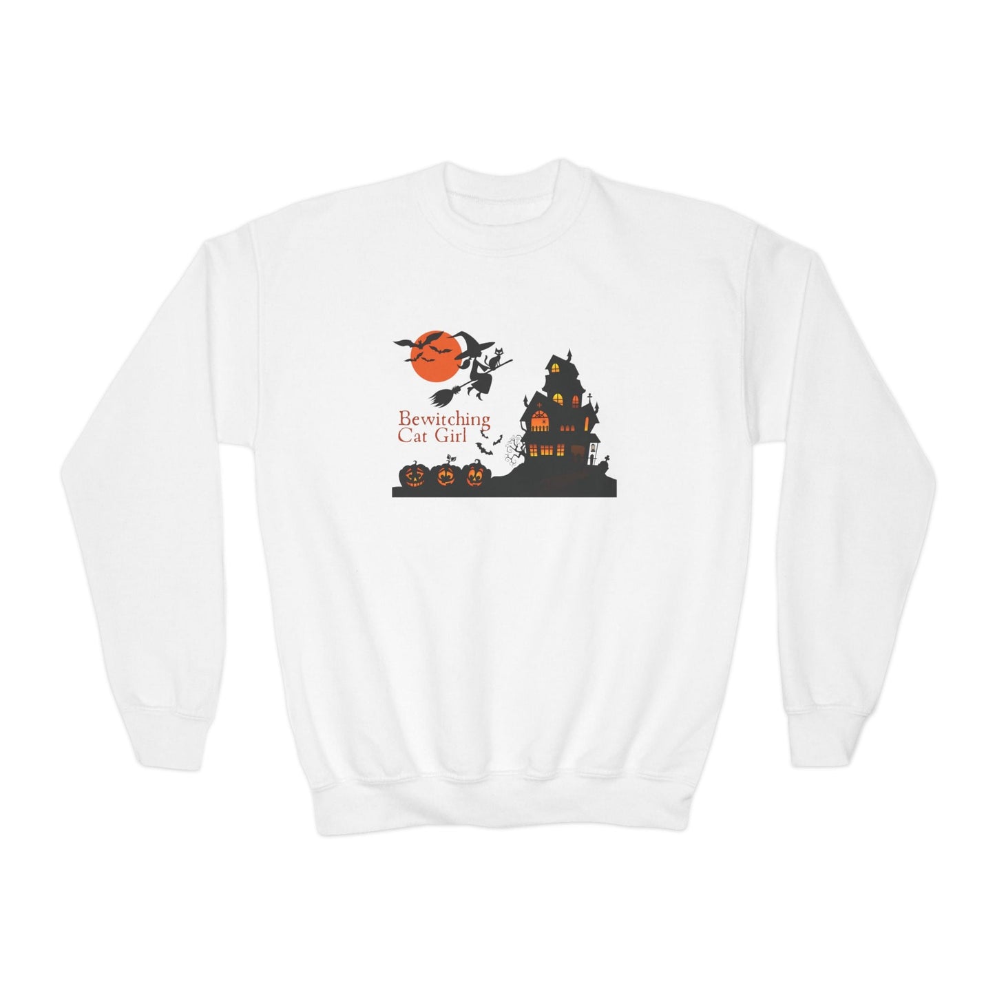 Bewitching Cat Girl Youth Crewneck Sweatshirt - Kids clothes - EpiAl's Shop