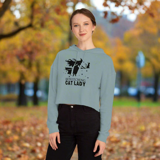 Bewitching Cat Lady Cropped Hooded Sweatshirt - Hoodie - EpiAl's Shop