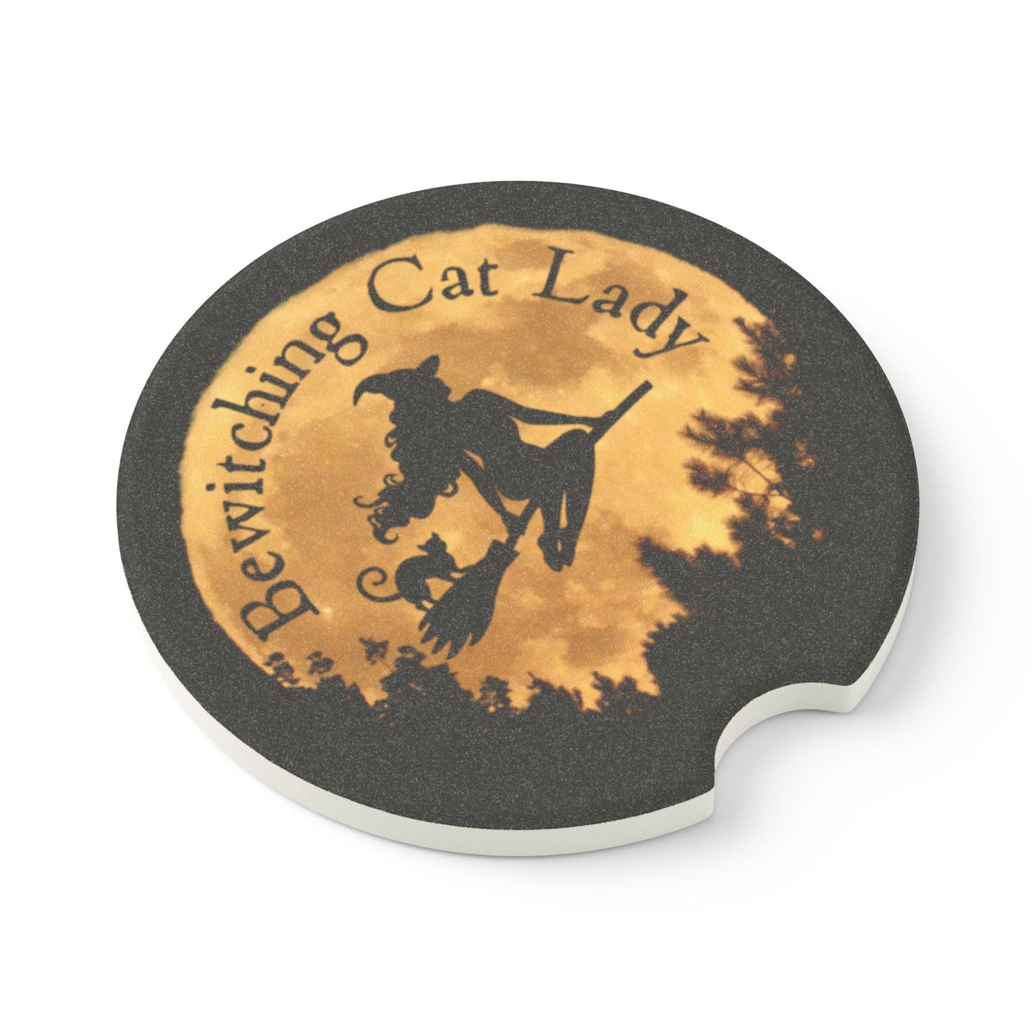 Bewitching Cat Lady Soapstone Car Coaster - Home Decor - EpiAl's Shop