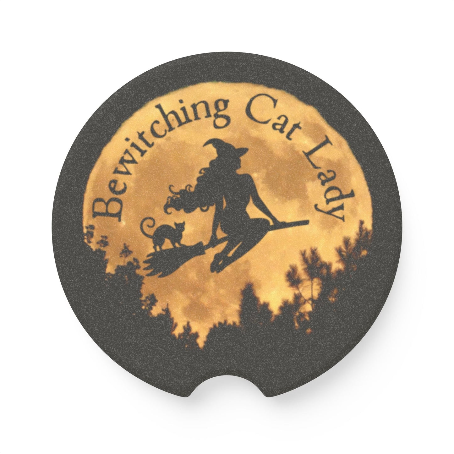 Bewitching Cat Lady Soapstone Car Coaster - Home Decor - EpiAl's Shop