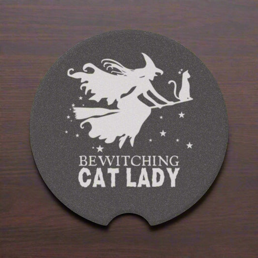 Bewitching Cat Lady Soapstone Car Coaster - Home Decor - EpiAl's Shop