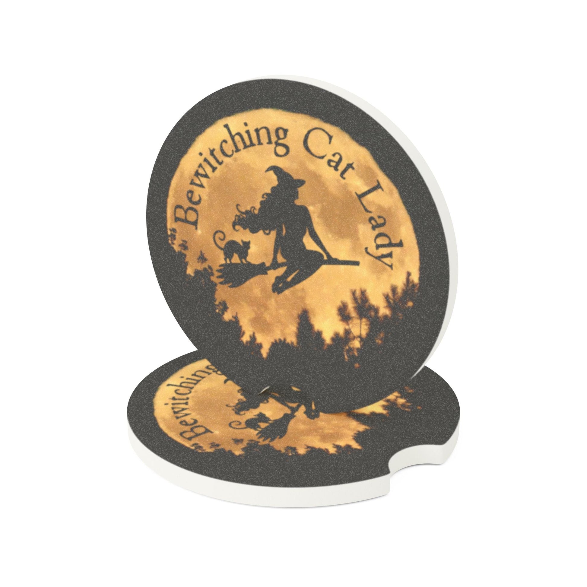 Bewitching Cat Lady Soapstone Car Coaster - Home Decor - EpiAl's Shop