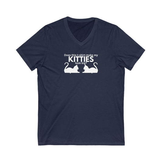 Big Kitties Unisex Jersey Short Sleeve V - Neck Tee - V - neck - Epileptic Al’s Shop