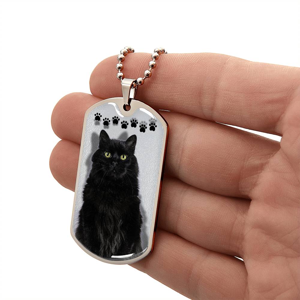 Black Cat on Silver Necklace - Jewelry - EpiAl's Shop