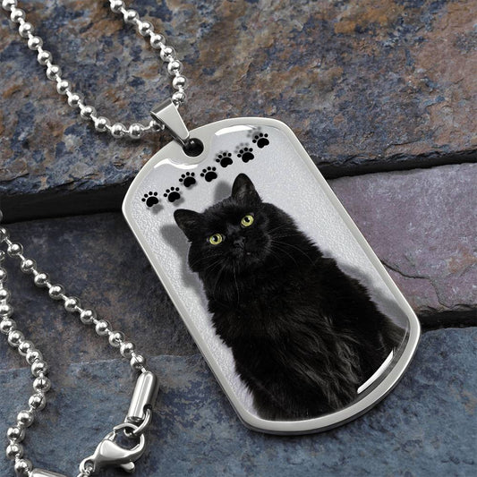 Black Cat on Silver Necklace - Jewelry - EpiAl's Shop