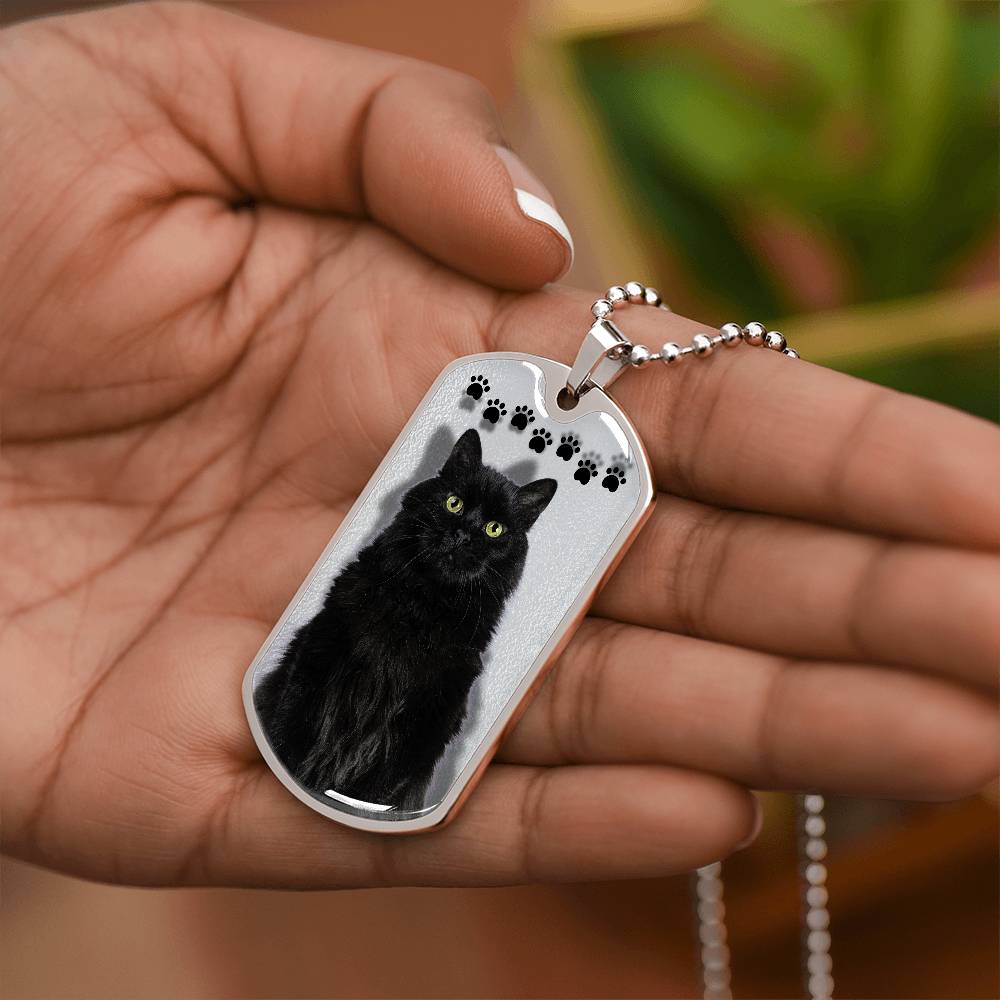 Black Cat on Silver Necklace - Jewelry - EpiAl's Shop