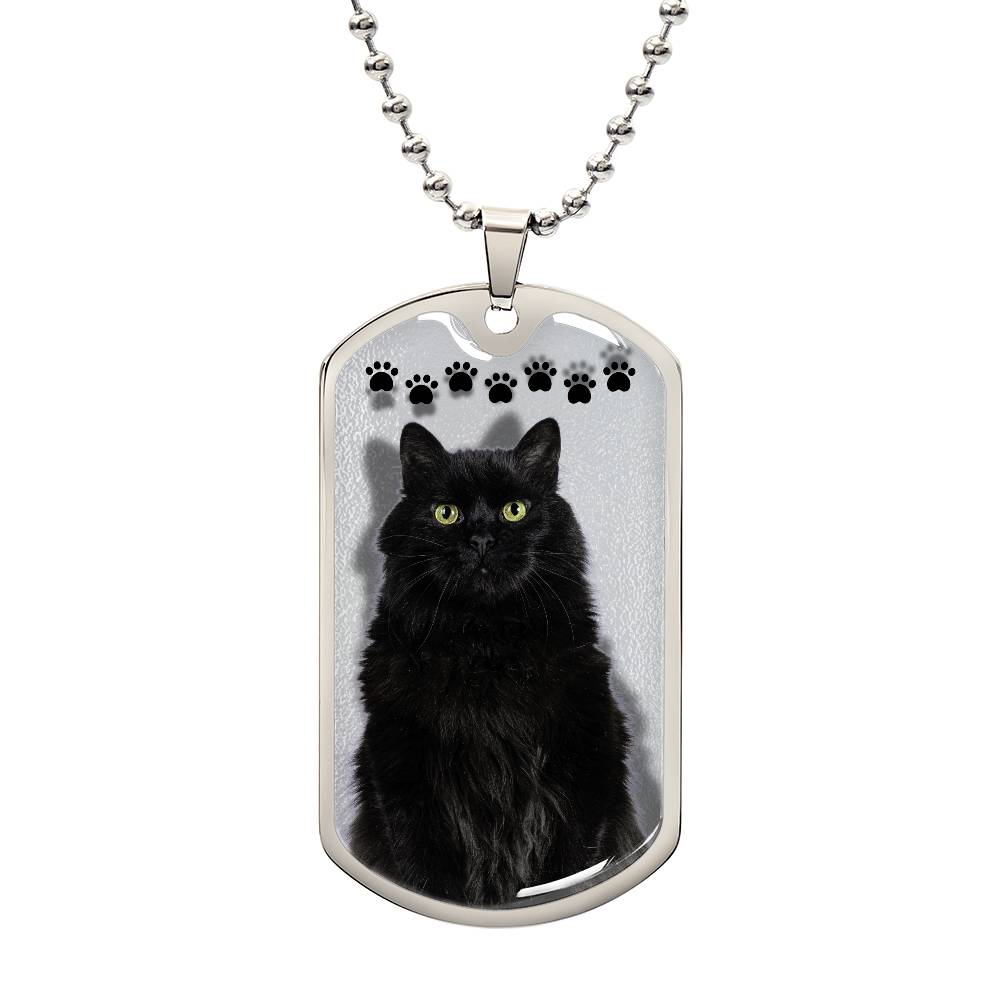 Black Cat on Silver Necklace - Jewelry - EpiAl's Shop