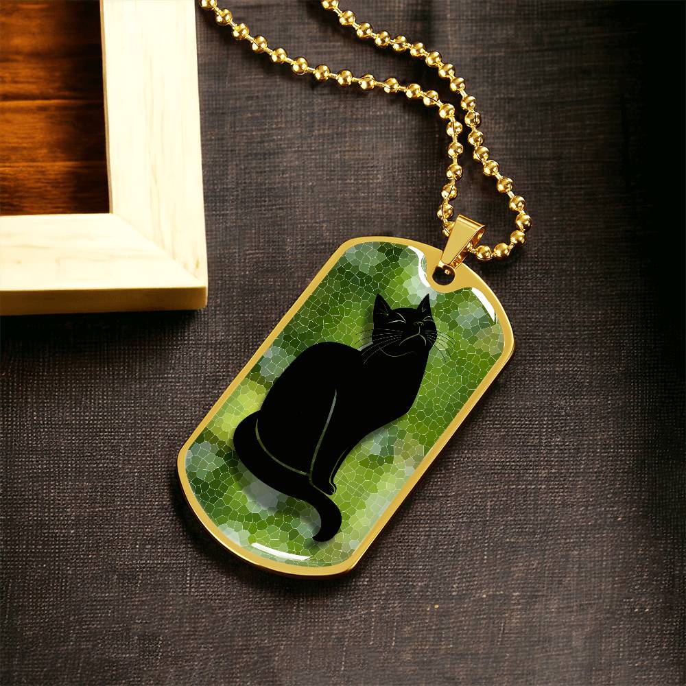 Black Cat on Stained Glass Necklace - Jewelry - Epileptic Al’s Shop