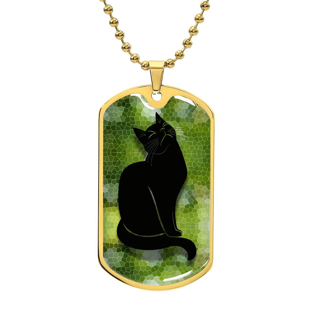 Black Cat on Stained Glass Necklace - Jewelry - Epileptic Al’s Shop