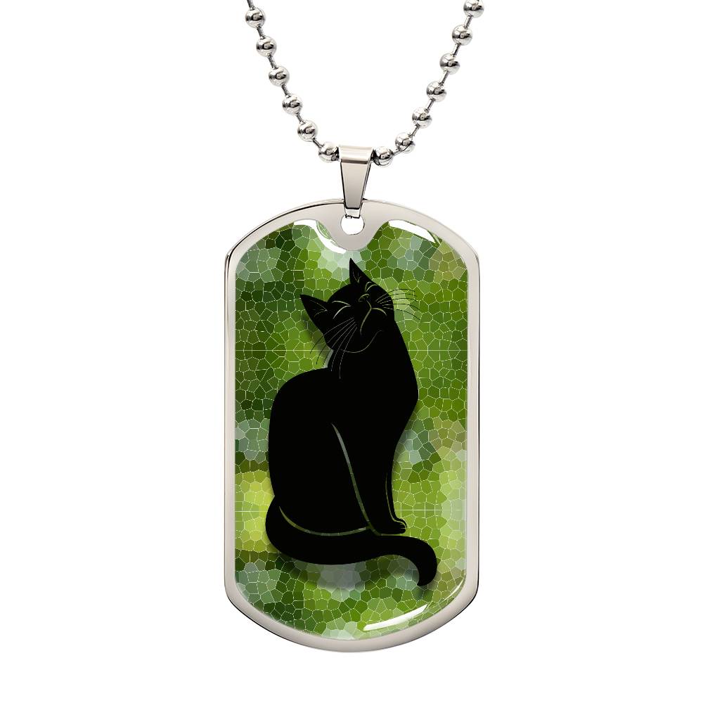 Black Cat on Stained Glass Necklace - Jewelry - Epileptic Al’s Shop