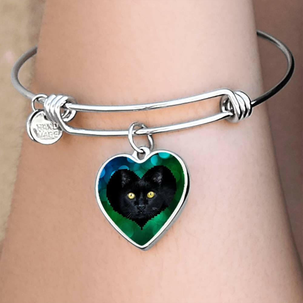 Black Kitty Heart Bracelet - Jewelry - Epileptic Al’s Shop