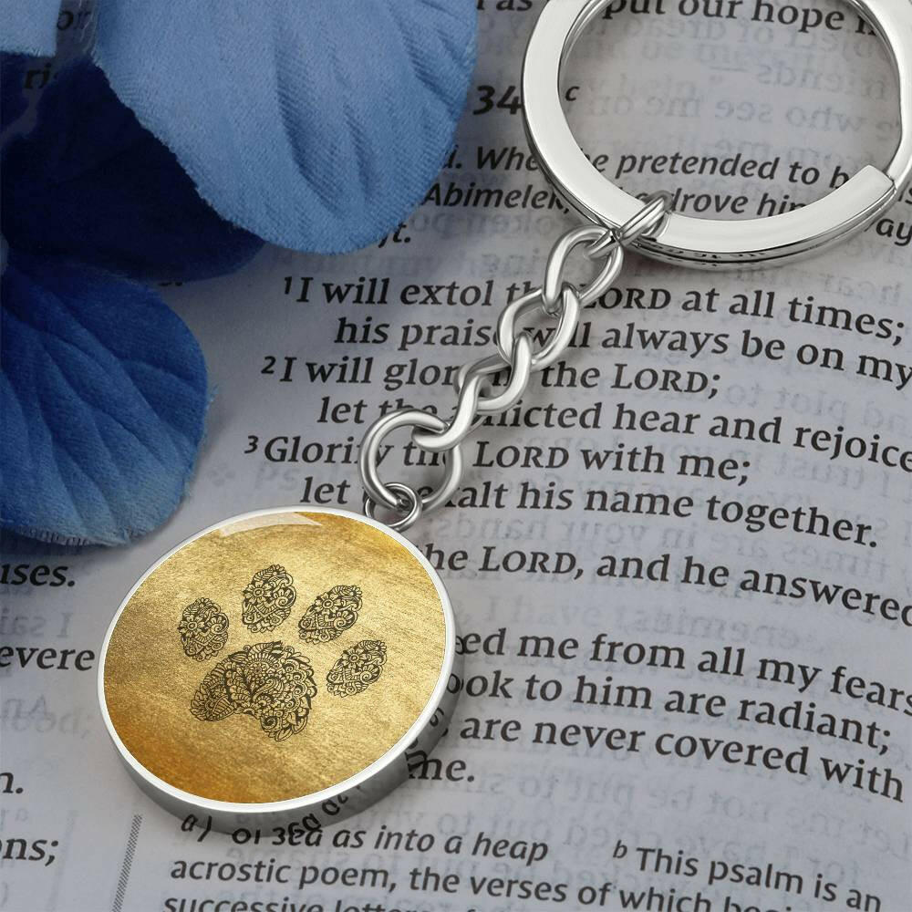 Black on Gold Paw Keychain - Jewelry - Epileptic Al’s Shop