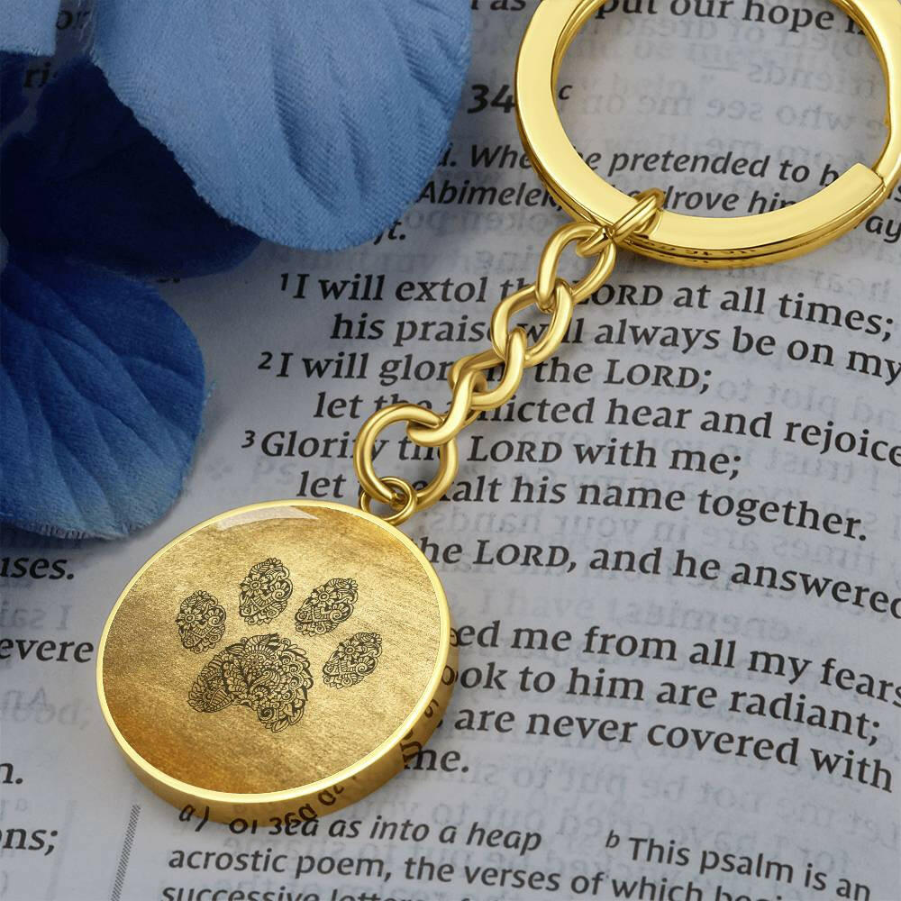 Black on Gold Paw Keychain - Jewelry - Epileptic Al’s Shop