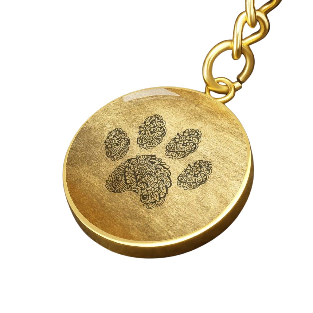 Black on Gold Paw Keychain - Jewelry - Epileptic Al’s Shop