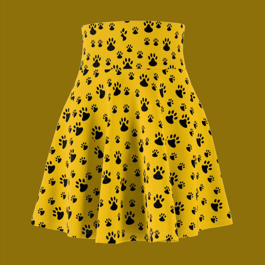 Black on Yellow Women's Skater Skirt - All Over Prints - Epileptic Al’s Shop