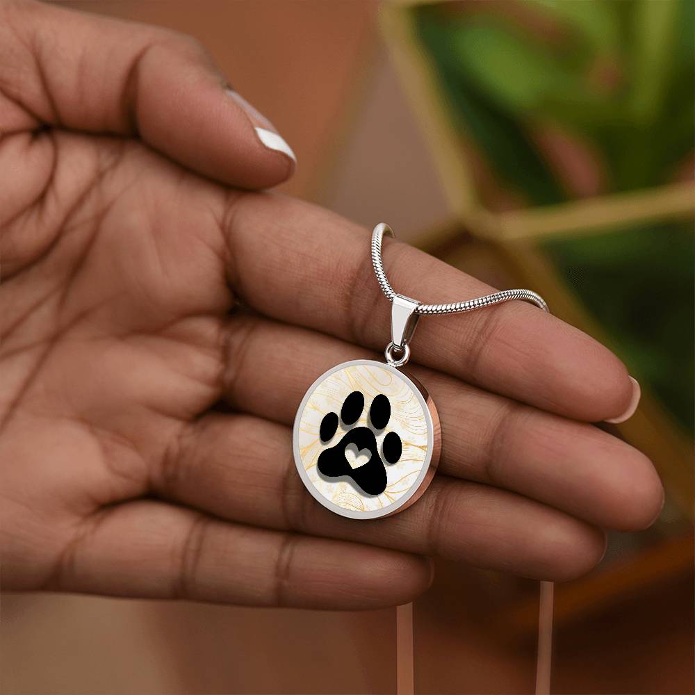 Black Paw on Gold Necklace - Jewelry - Epileptic Al’s Shop