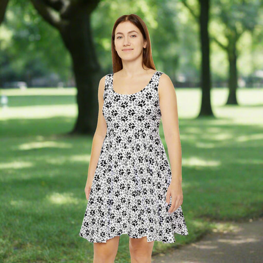 Black & White Women's Skater Dress - All Over Prints - Epileptic Al’s Shop