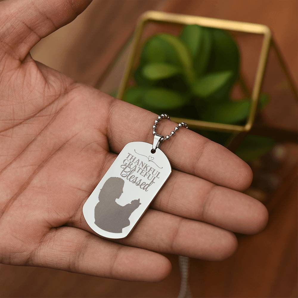 Blessed Cat Lady Engraved Dog Tag Necklace - Jewelry - Epileptic Al’s Shop