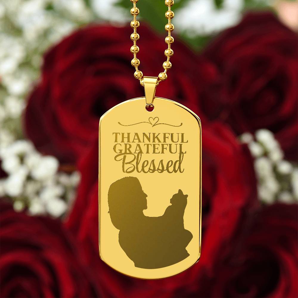 Blessed Cat Lady Engraved Dog Tag Necklace - Jewelry - Epileptic Al’s Shop