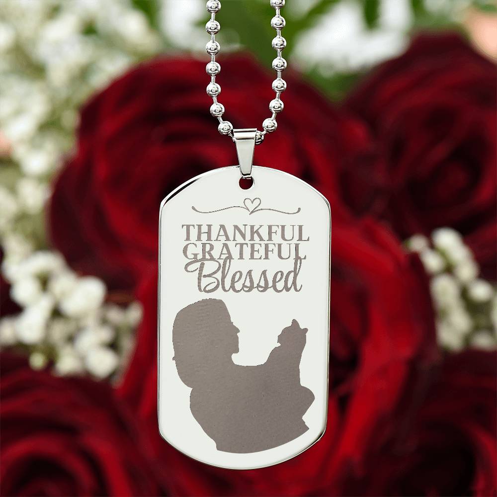 Blessed Cat Lady Engraved Dog Tag Necklace - Jewelry - Epileptic Al’s Shop