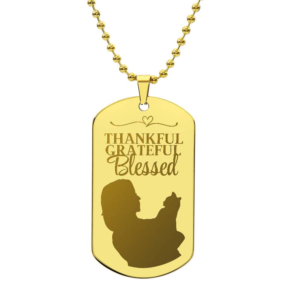 Blessed Cat Lady Engraved Dog Tag Necklace - Jewelry - Epileptic Al’s Shop