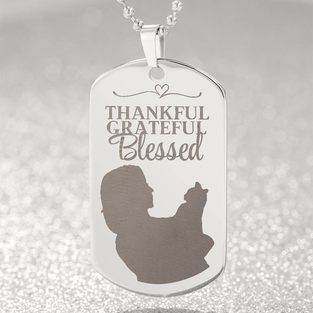 Blessed Cat Lady Engraved Dog Tag Necklace - Jewelry - Epileptic Al’s Shop