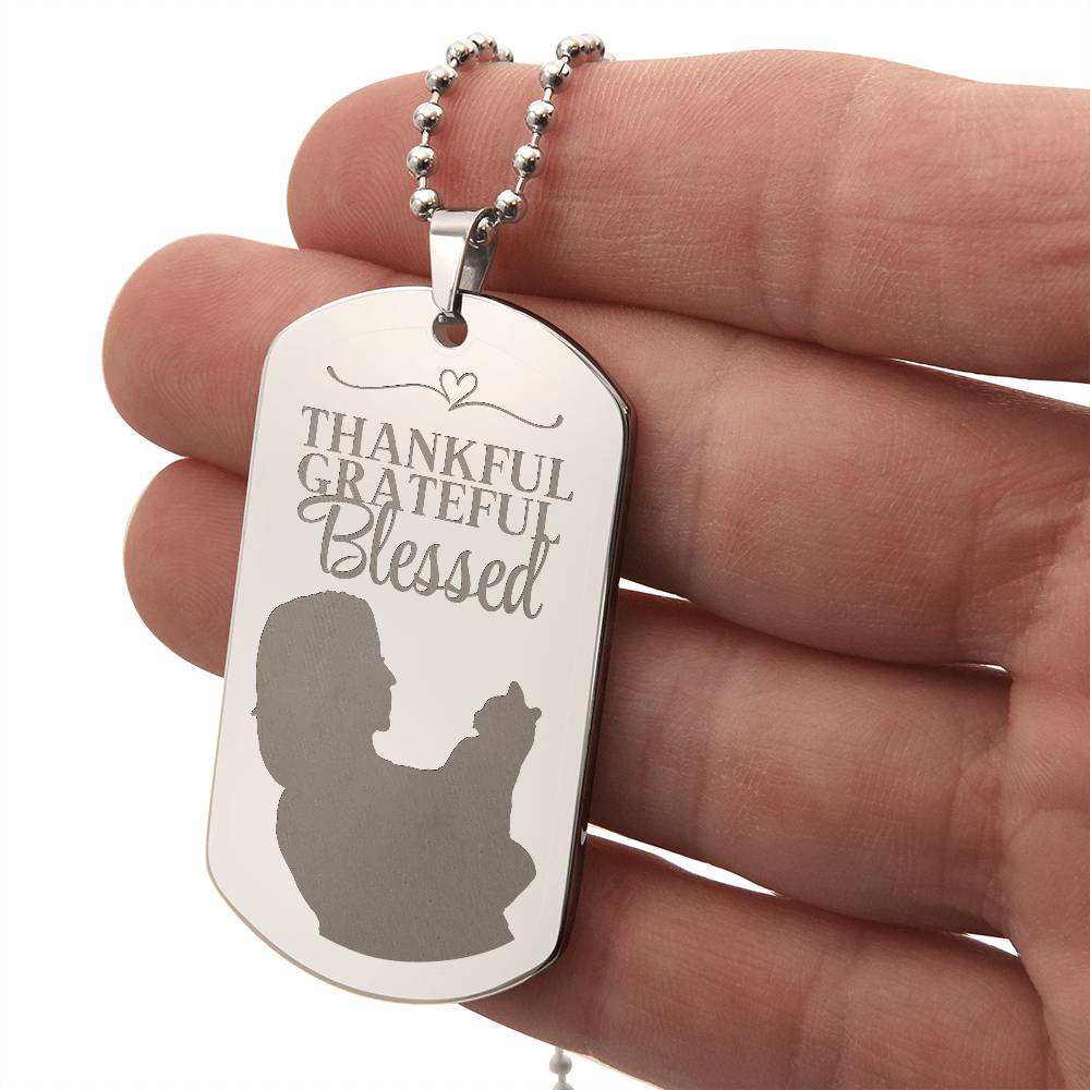 Blessed Cat Lady Engraved Dog Tag Necklace - Jewelry - Epileptic Al’s Shop