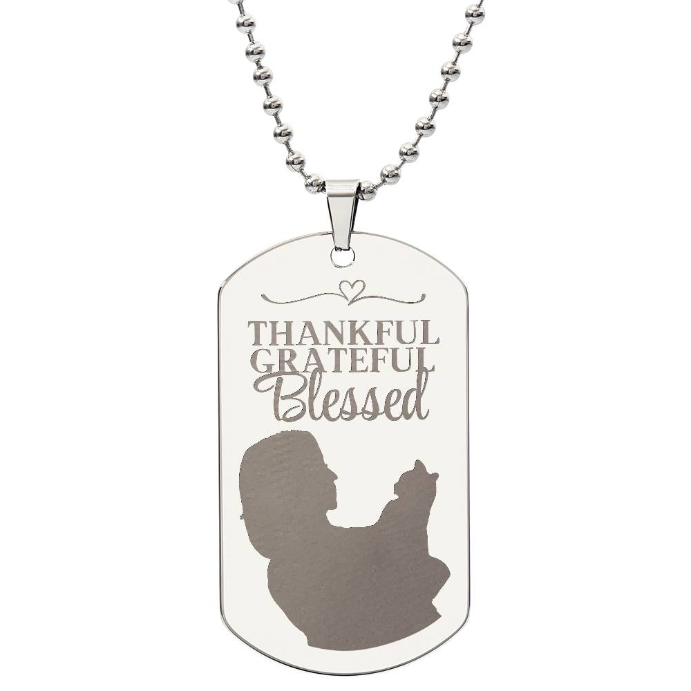 Blessed Cat Lady Engraved Dog Tag Necklace - Jewelry - Epileptic Al’s Shop