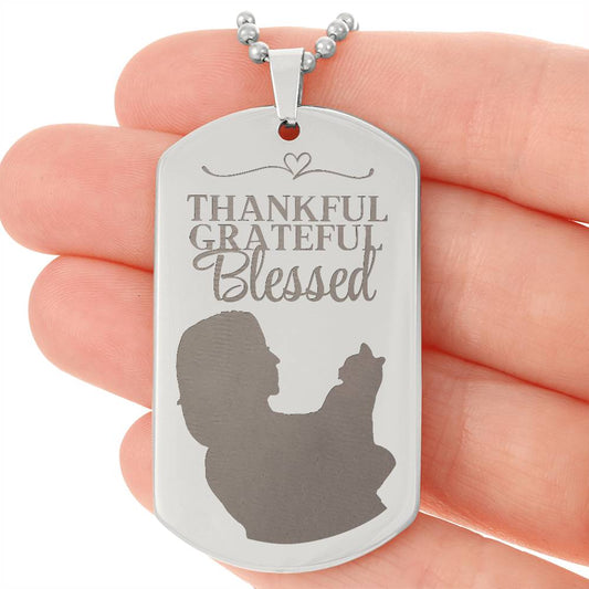 Blessed Cat Lady Engraved Dog Tag Necklace - Jewelry - Epileptic Al’s Shop