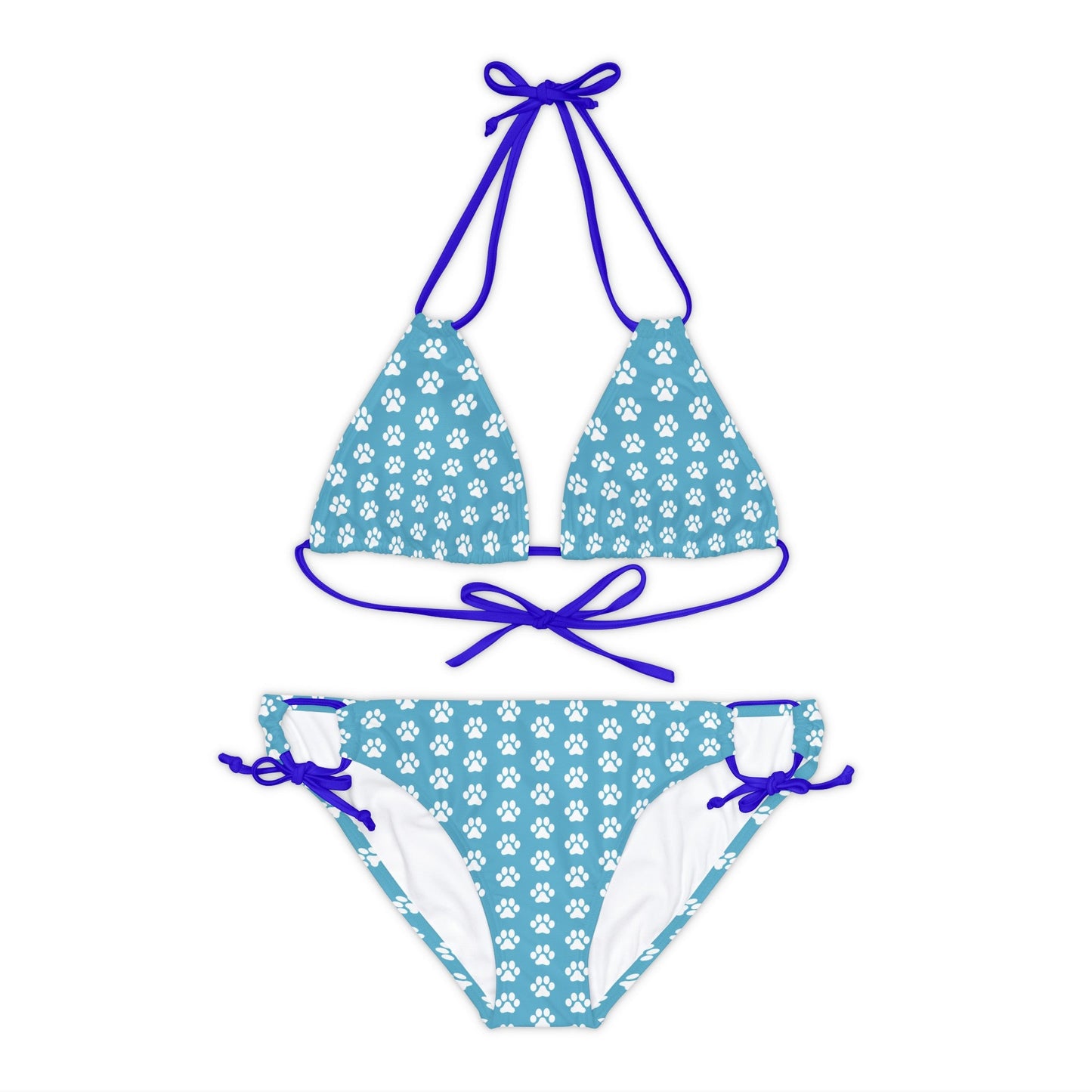 Blue Print Strappy Bikini Set - All Over Prints - Epileptic Al’s Shop