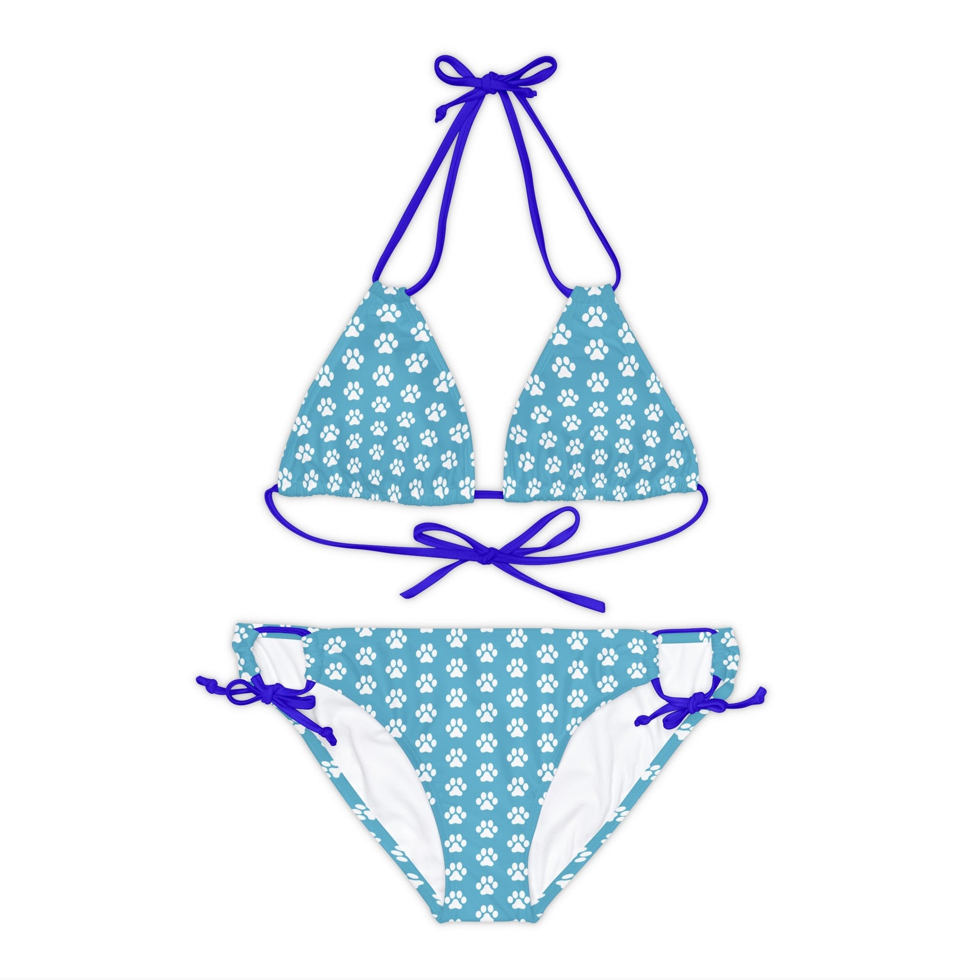 Blue Print Strappy Bikini Set - All Over Prints - Epileptic Al’s Shop