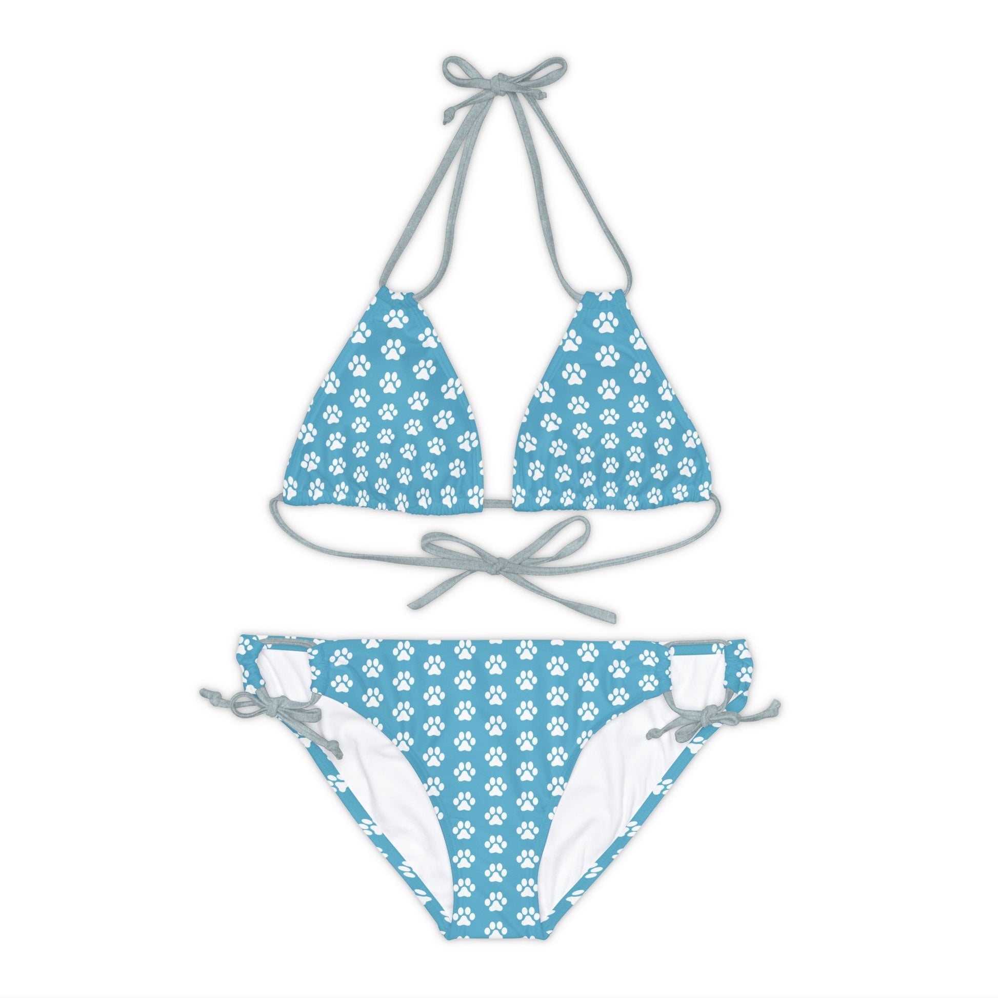 Blue Print Strappy Bikini Set - All Over Prints - Epileptic Al’s Shop