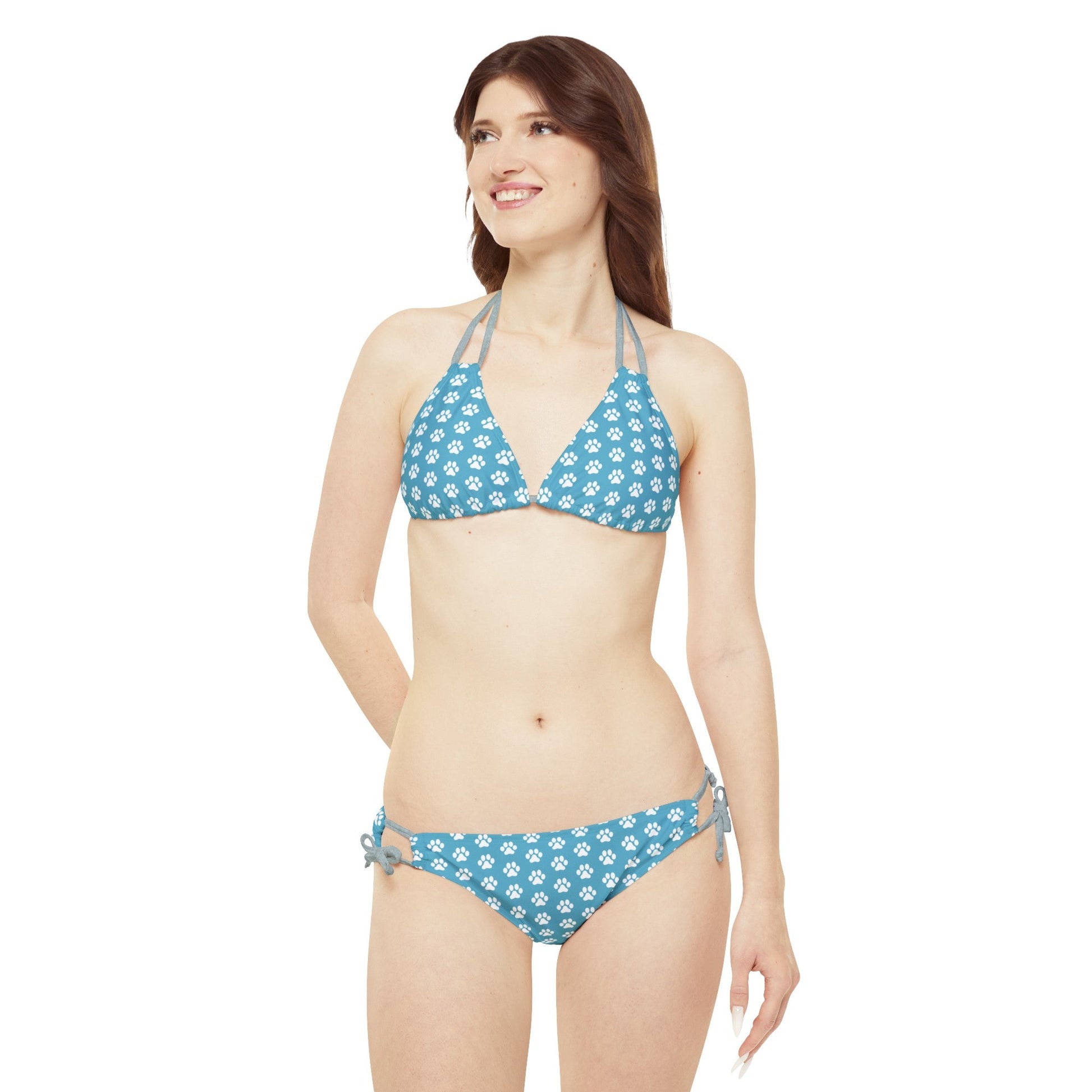 Blue Print Strappy Bikini Set - All Over Prints - Epileptic Al’s Shop