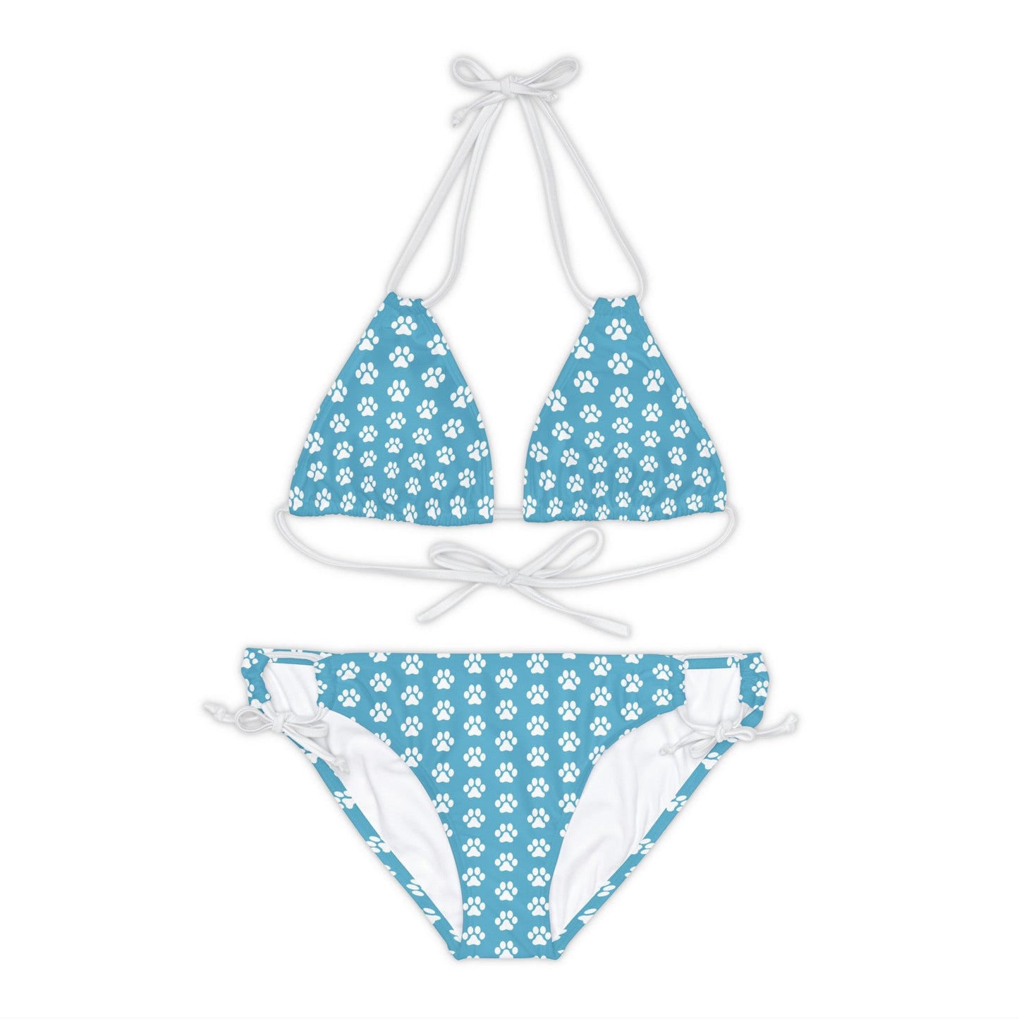 Blue Print Strappy Bikini Set - All Over Prints - Epileptic Al’s Shop