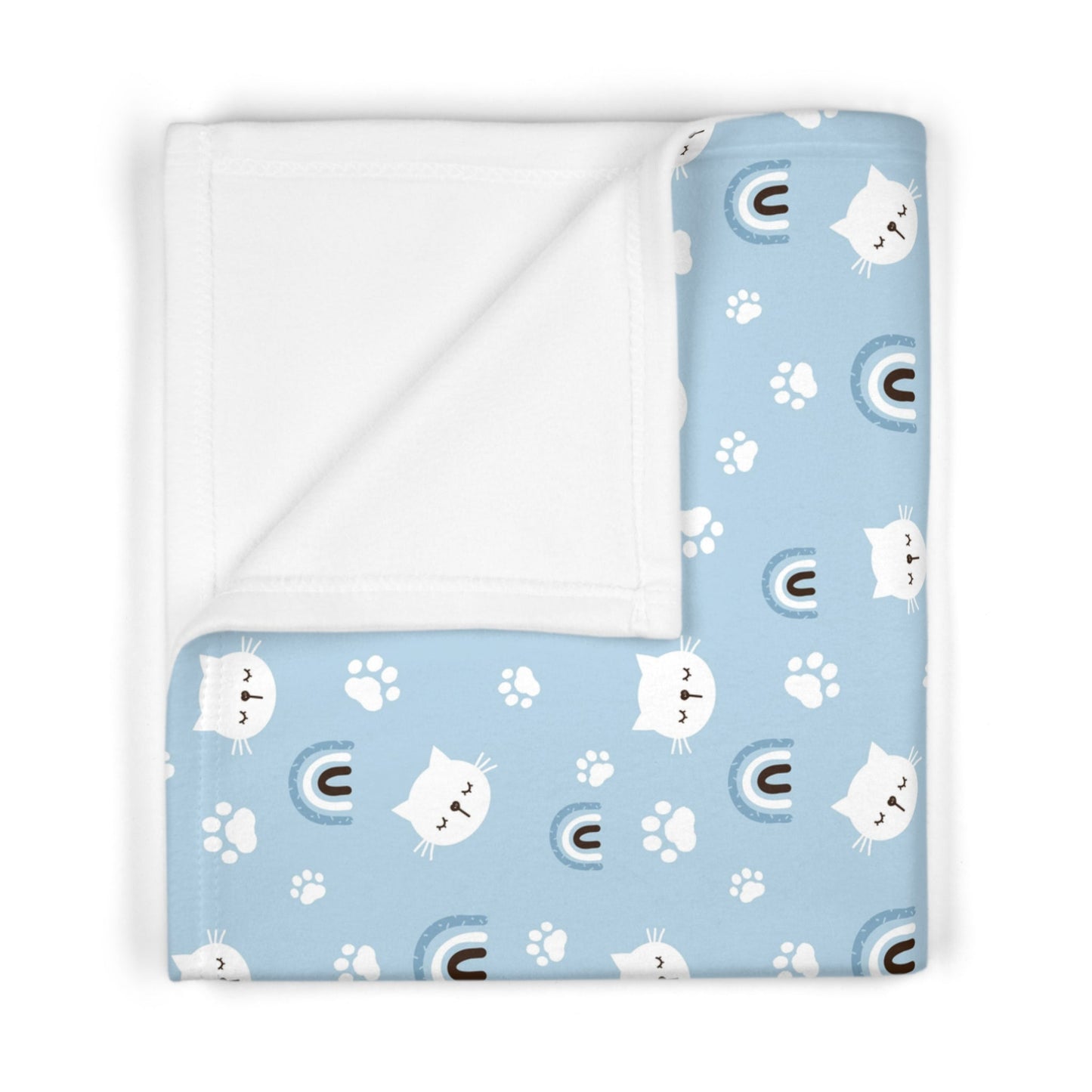 Blue Soft Kitty Fleece Baby Blanket - Beds & Blankets - Epileptic Al’s Shop