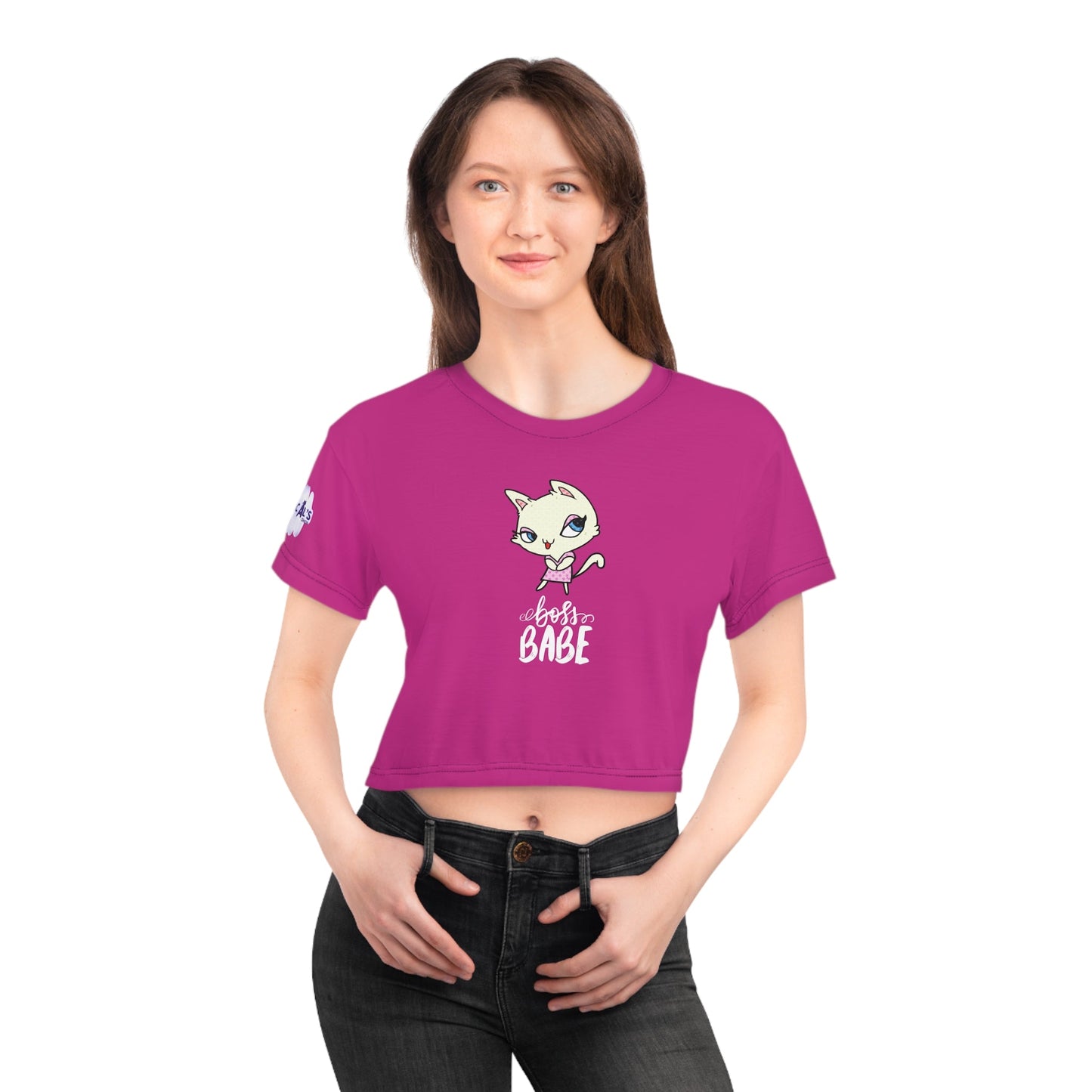 Boss Babe Pink Crop Tee - All Over Prints - Epileptic Al’s Shop